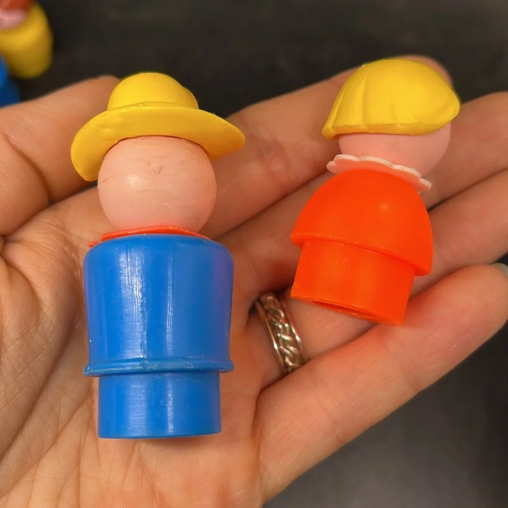 Vintage Fisher Price People Cowboy Girl and Boys Classic Kids Play Figures Set